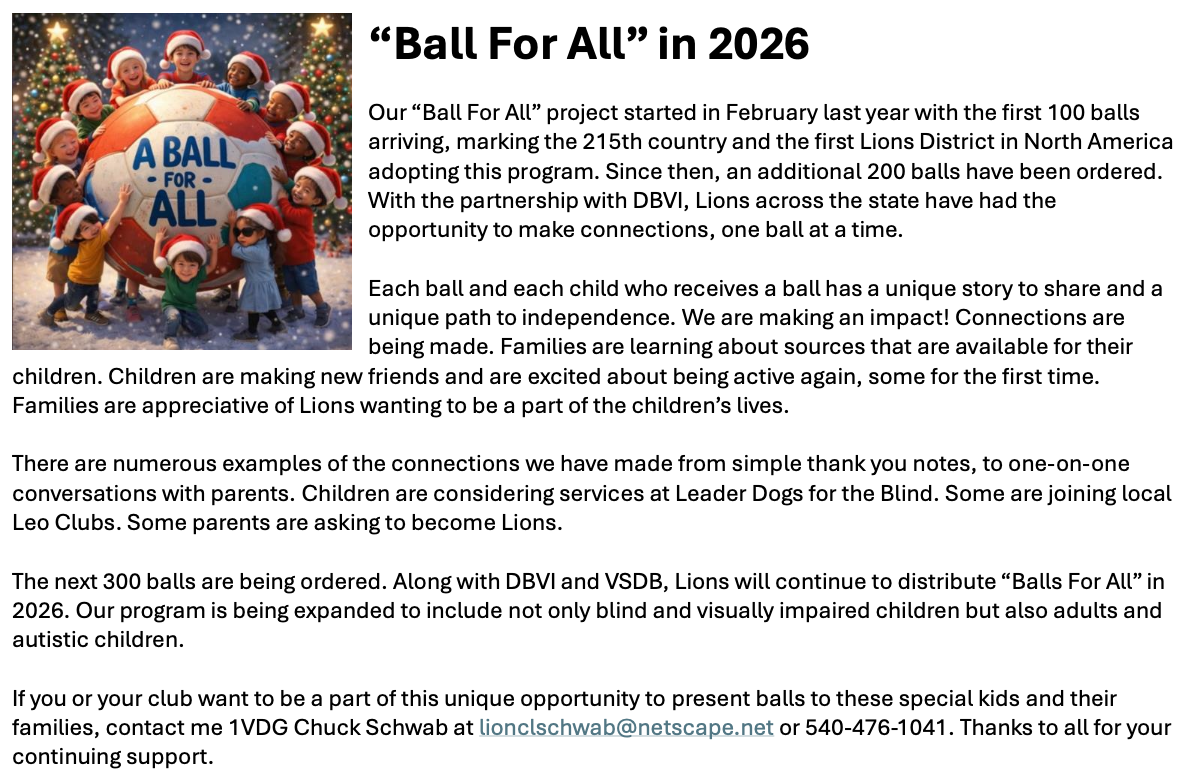 Ball for All in 2026