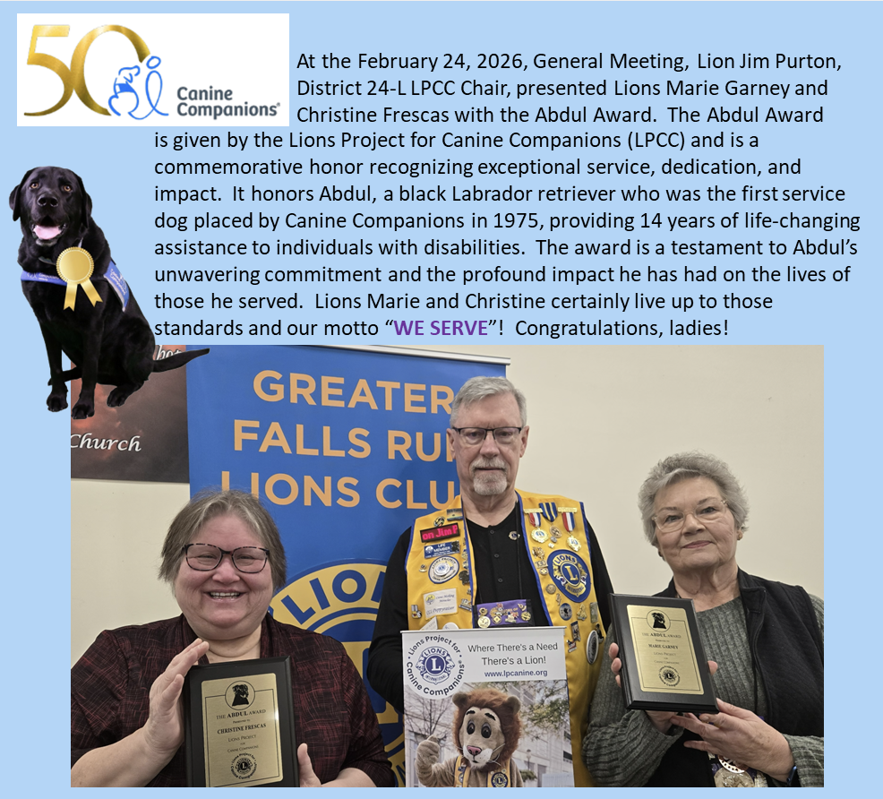 Greater Falls Run Abdul Awards