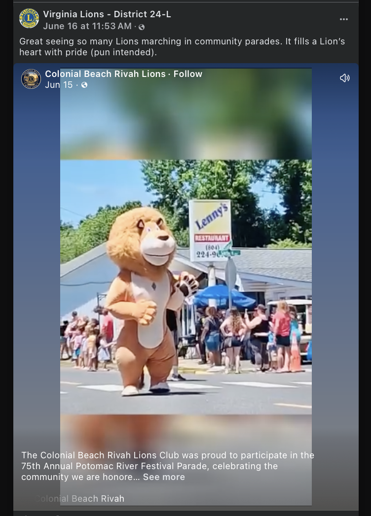 Colonial Beach Rivah Lions