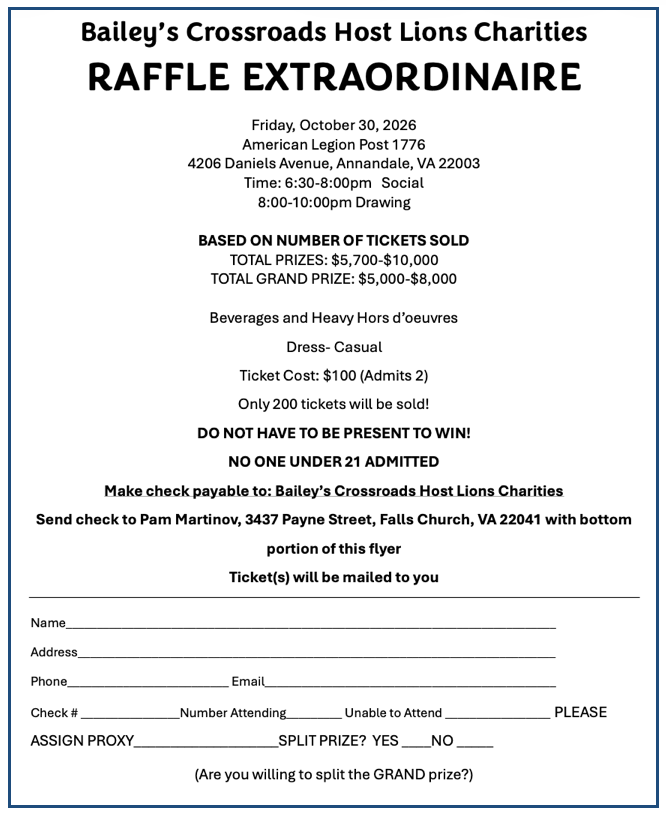 Bailey's Crossroads Raffle
